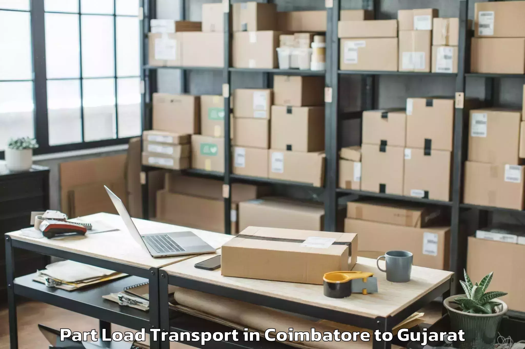 Hassle-Free Coimbatore to Gusar Part Load Transport